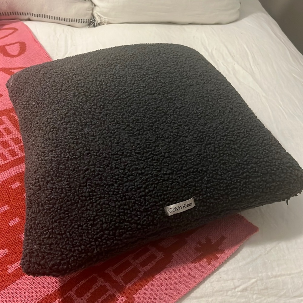 Grey Calvin Klein Sherpa Pillow